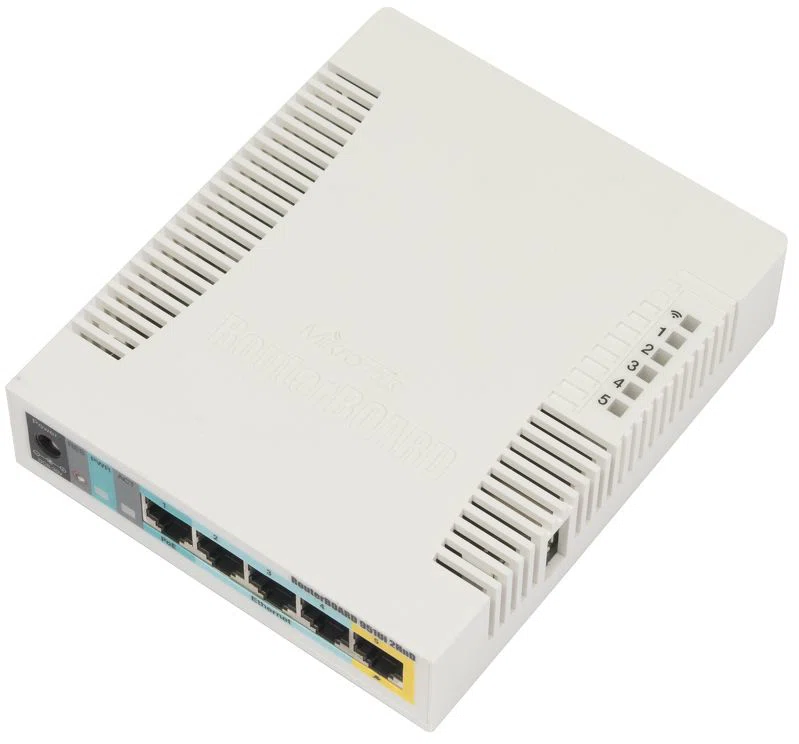 MIKROTIK Wireless Router RouterBOARD 2,4GHz, 5x100Mbps, 300Mbps, Asztali - RB951UI-2HND