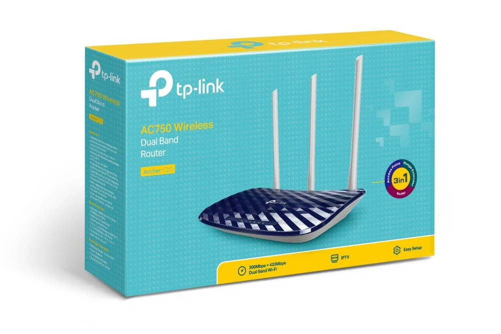 TP-LINK Wireless Router Dual Band AC750 1xWAN(100Mbps) + 4xLAN(100Mbps), Archer C20 - 4. kép
