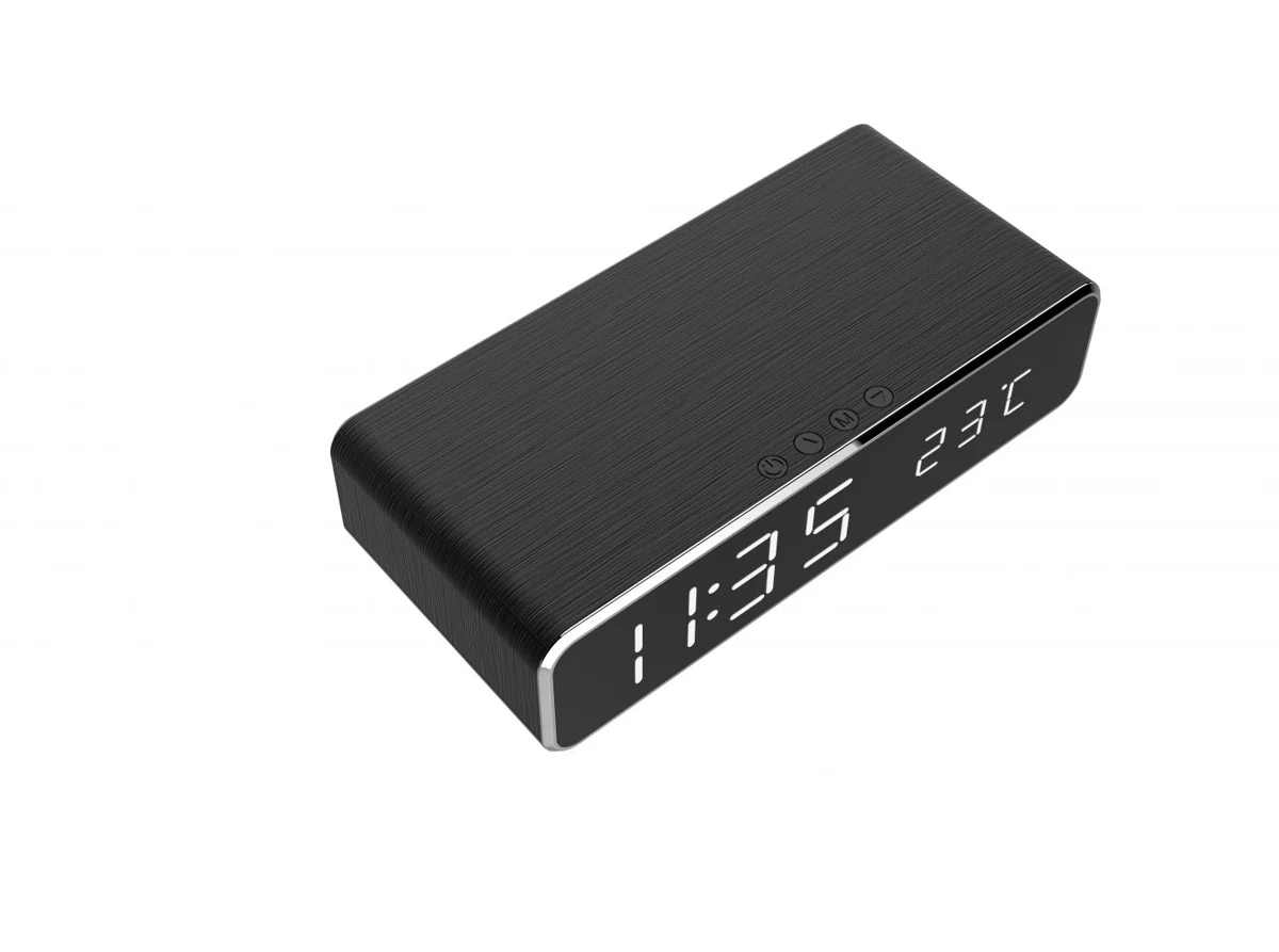 Gembird DAC-WPC-01 Digital alarm clock with wireless charging function Black - 3. kép