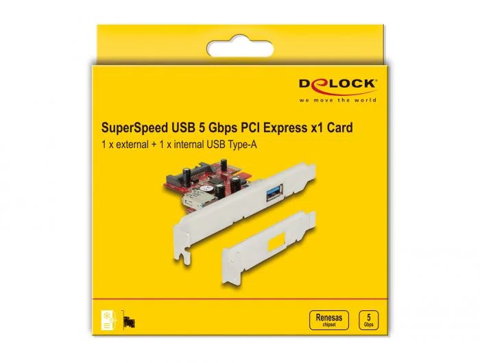 DeLock PCI Express x1 card for 1 x external + 1 x internal SuperSpeed USB 5 Gbps - 4. kép