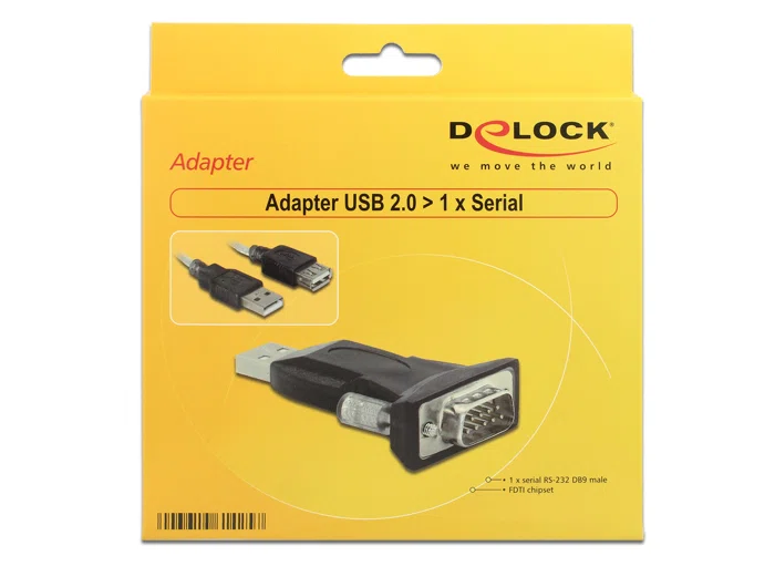 DELOCK Átalakító USB 2.0 Type-A > 1x Soros DB9 RS-232