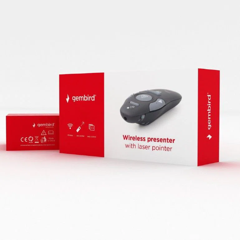 Gembird WP-L-01 Wireless Presenter Red Laser Black - 5. kép