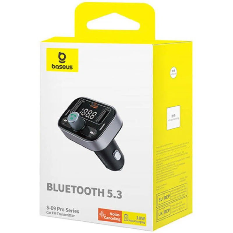 Baseus S09 Pro FM Transzmitter Black - 4. kép