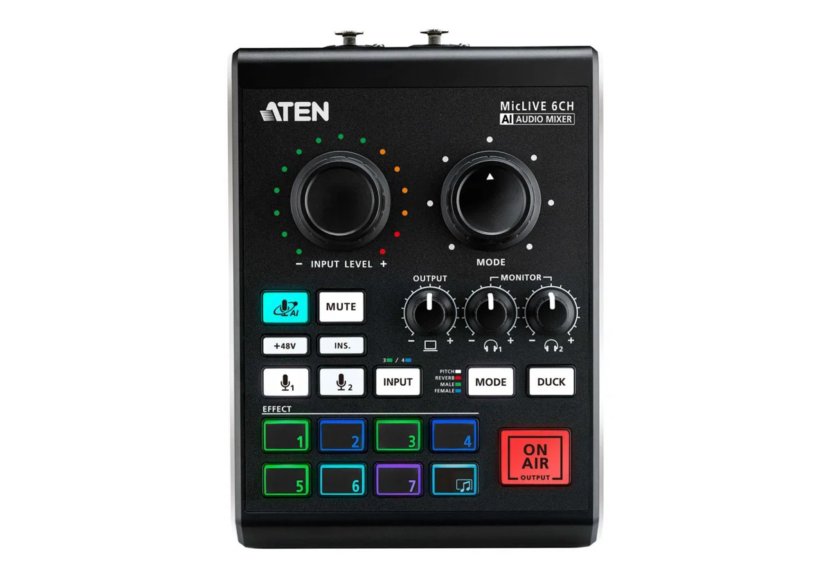 ATEN UC8000 Podcast AI Audio Mixer | MicLIVE 6CH Black - 2. kép
