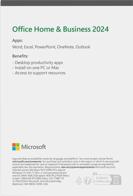 MICROSOFT Office Home and Business Otthoni és kisvállalati 2024 Hungarian EuroZone Medialess - 2. kép