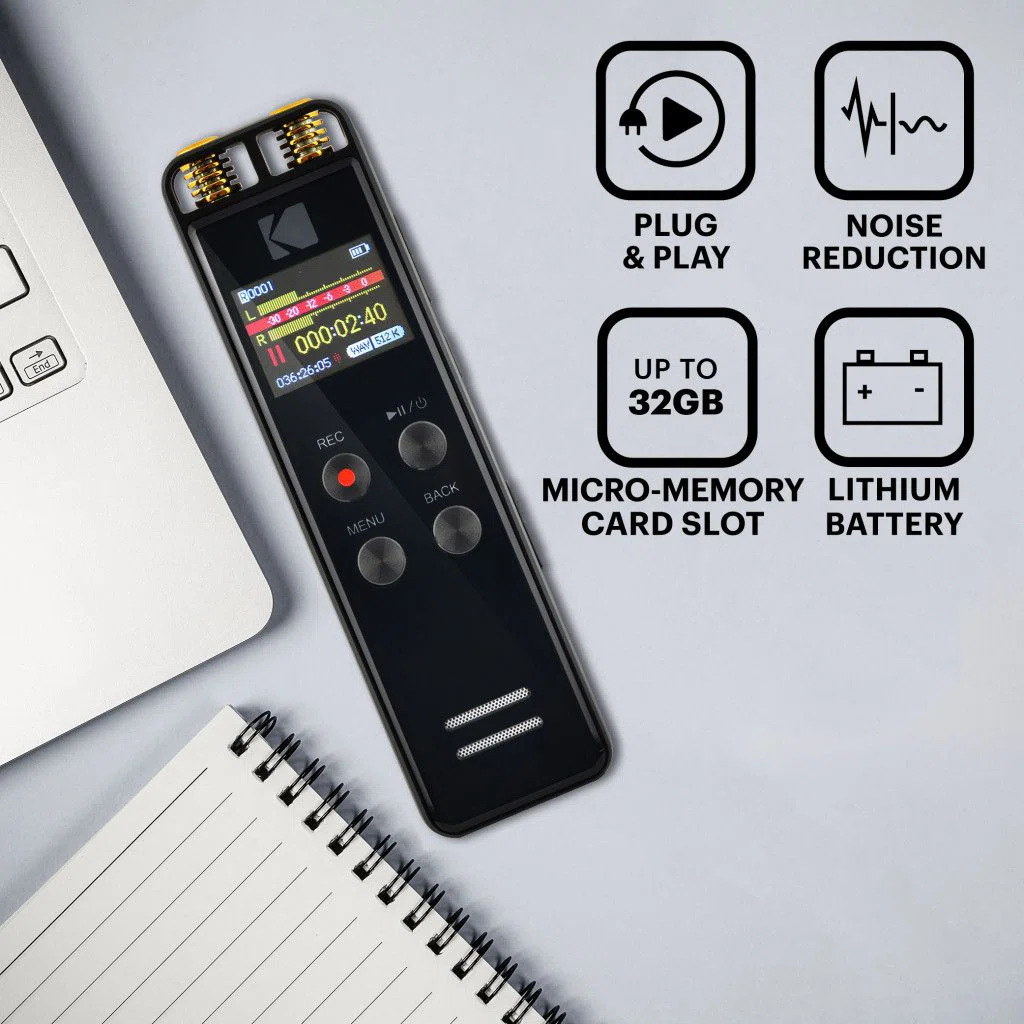 Kodak VRC550 USB Diktafon 16GB Black - 2. kép