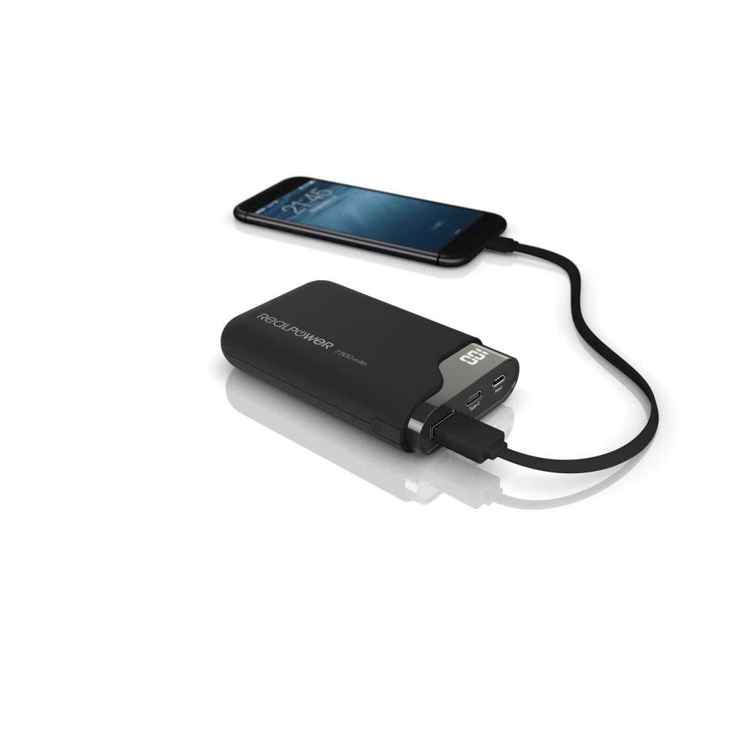 Realpower PB-7500C 7500mAh PowerBank Black - 4. kép