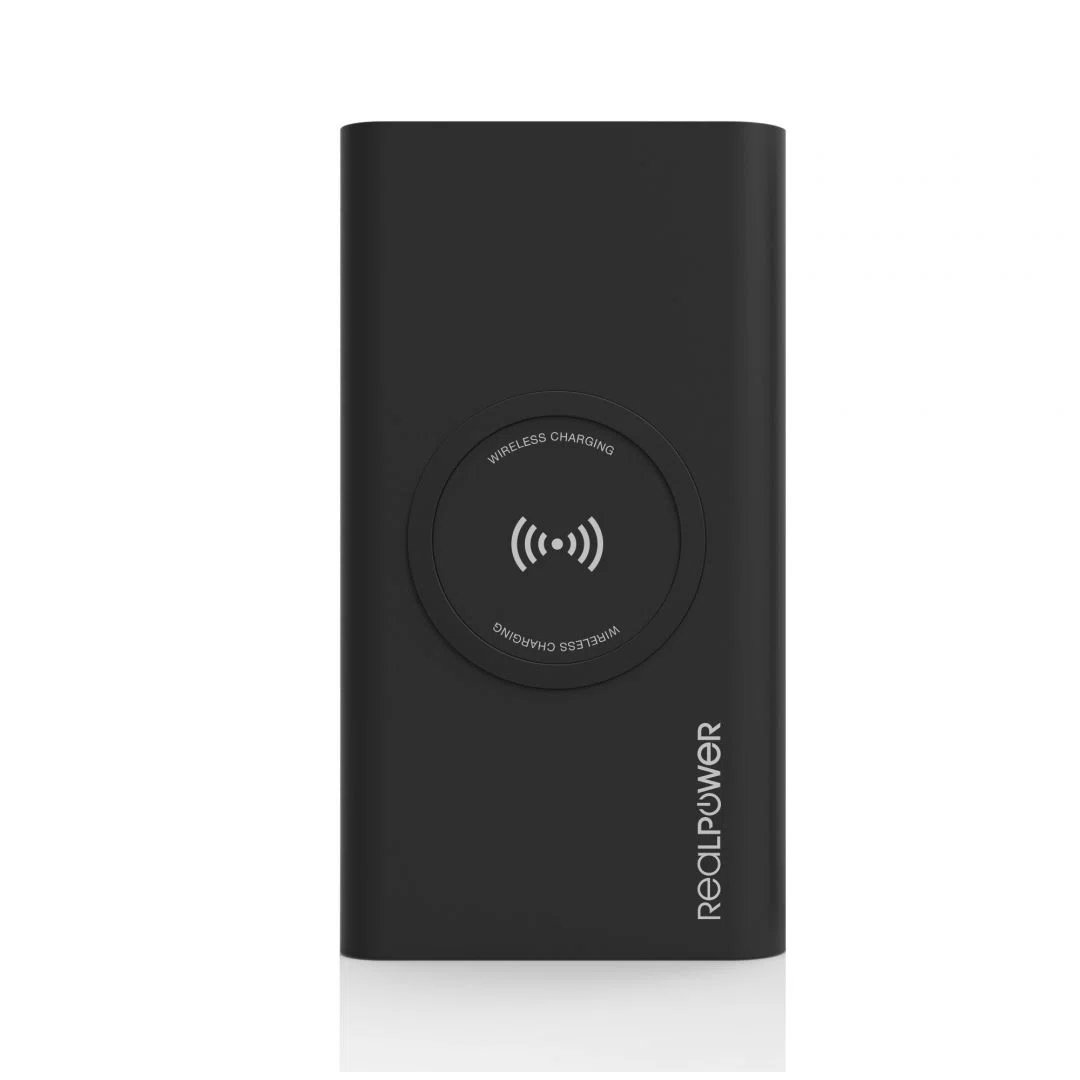 Realpower PB-8000 Wireless 8000mAh PowerBank Black - 2. kép