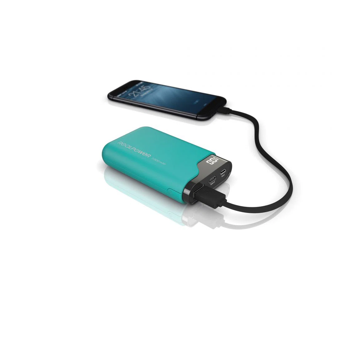 Realpower PB-7500C 7500mAh PowerBank Green - 4. kép