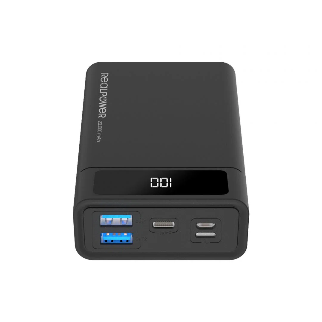 Realpower PB-20k PD 20000mAh Powerbank Black - 2. kép