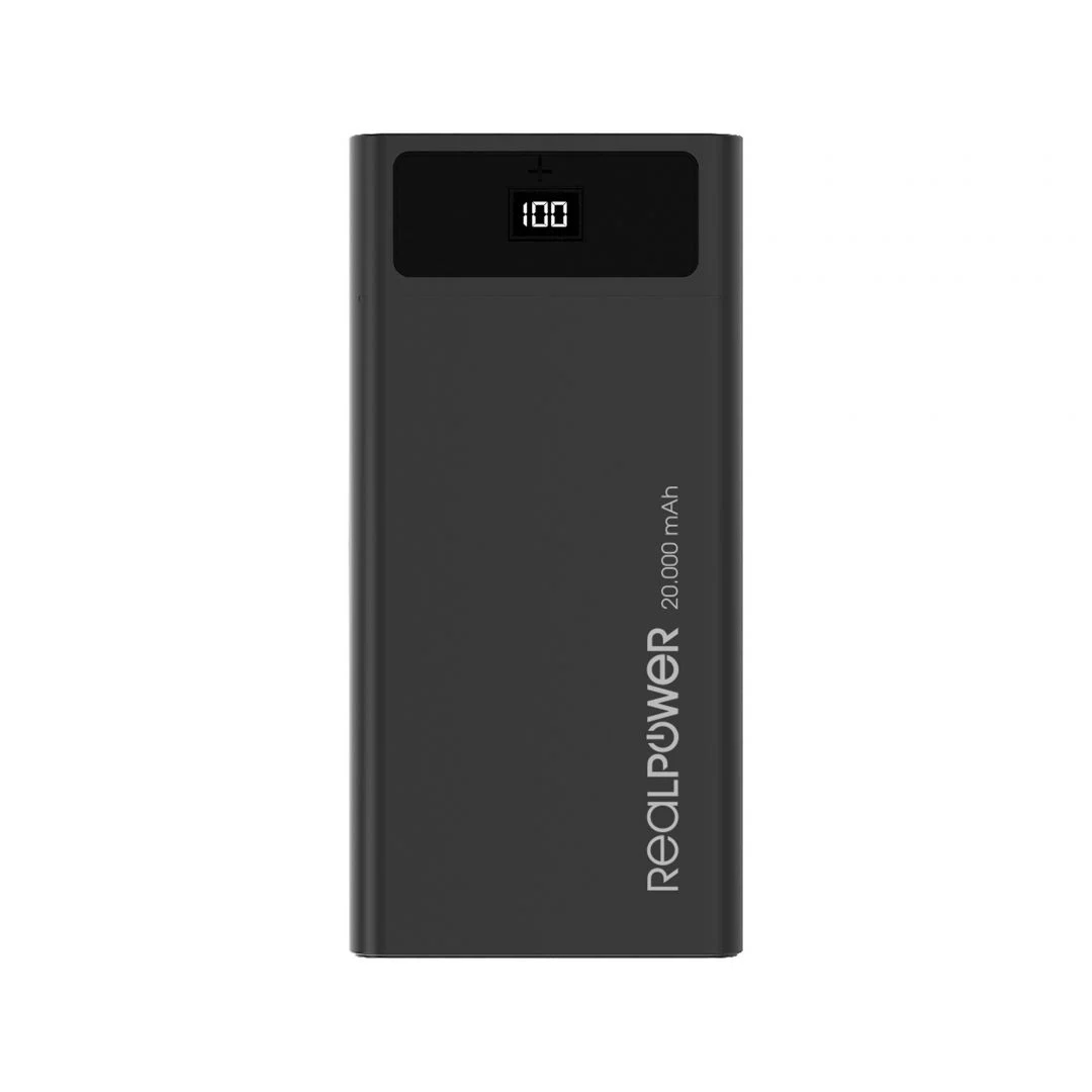 Realpower PB-20k PD 20000mAh Powerbank Black - 3. kép