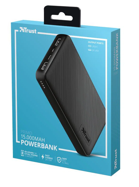 Trust Primo Compact 15000mAh PowerBank Black - 6. kép