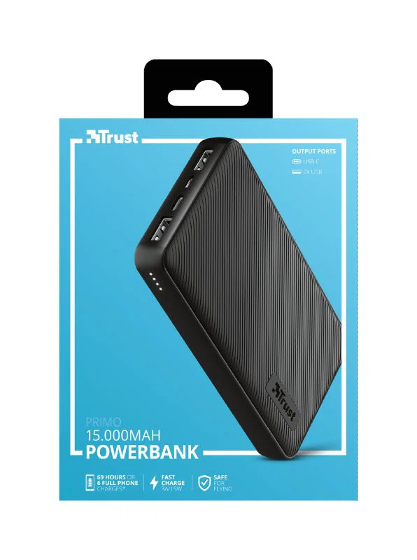 Trust Primo Compact 15000mAh PowerBank Black - 7. kép