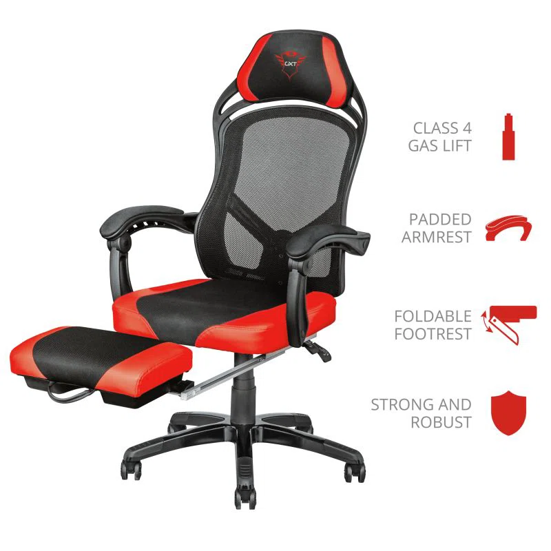 Trust GXT 706 Rona Gaming Chair with footrest Black/Red