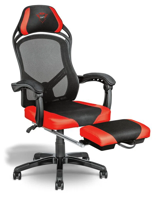 Trust GXT 706 Rona Gaming Chair with footrest Black/Red - 2. kép
