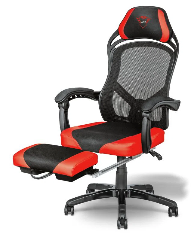 Trust GXT 706 Rona Gaming Chair with footrest Black/Red - 3. kép