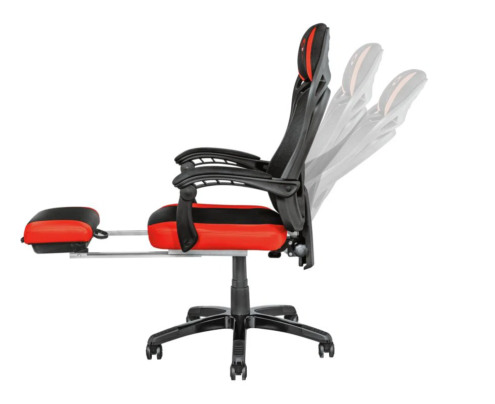 Trust GXT 706 Rona Gaming Chair with footrest Black/Red - 5. kép