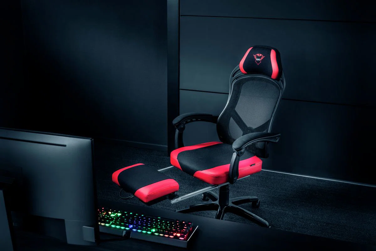 Trust GXT 706 Rona Gaming Chair with footrest Black/Red - 11. kép