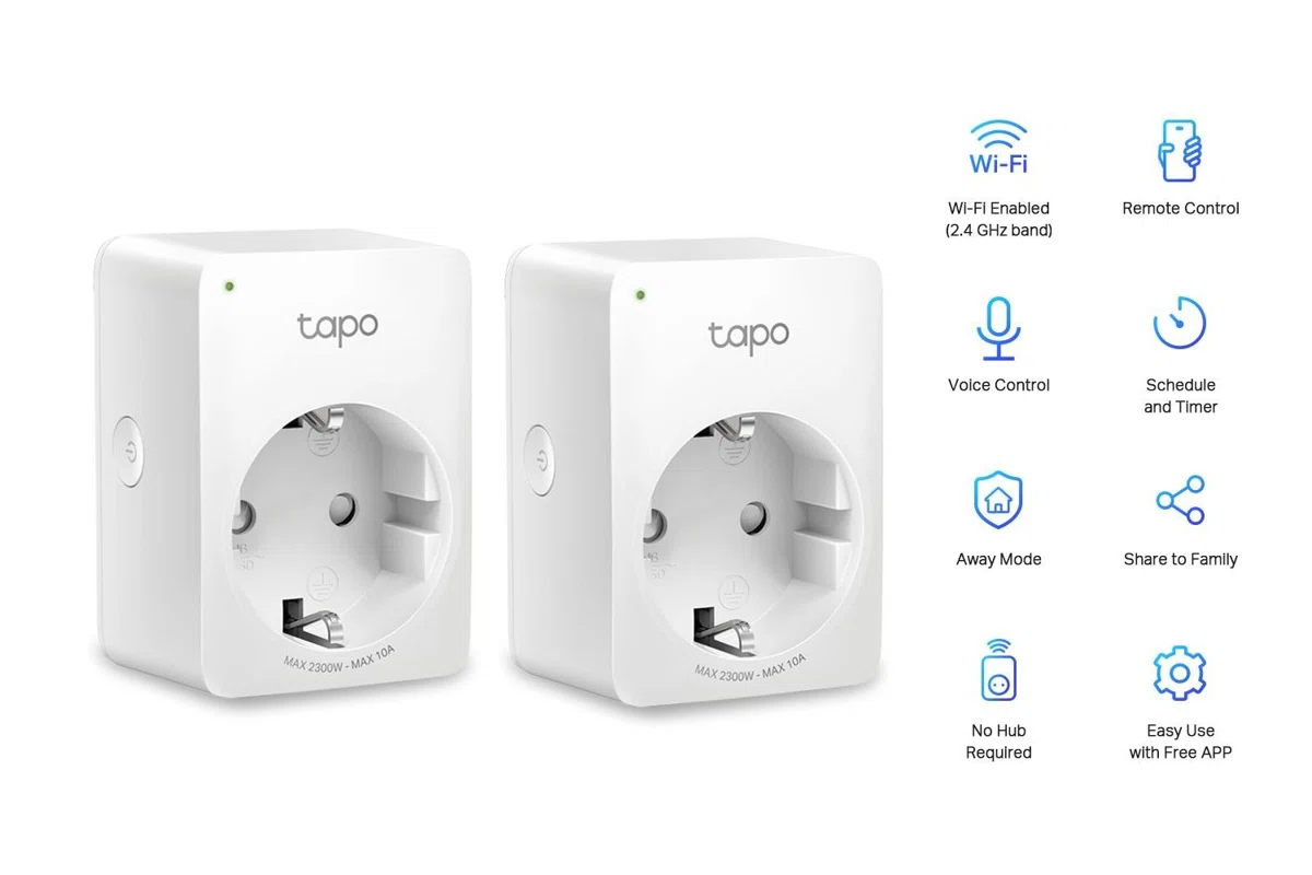 TP-LINK Okos Dugalj Wi-Fi-s, TAPO P100(2-PACK)