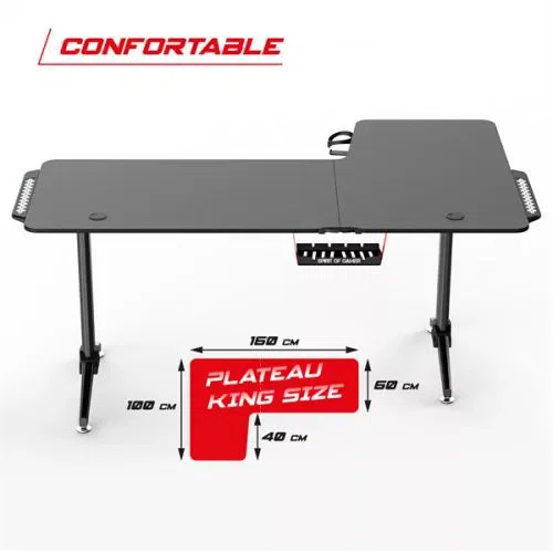Spirit Of Gamer Headquarter 600 L Gaming Desk Black - 6. kép