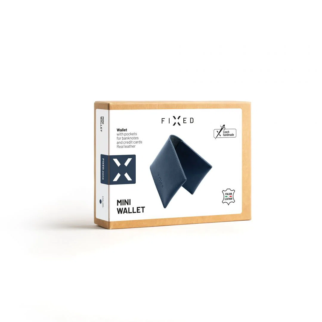 FIXED valódi bőr pénztárca, kék - 5. kép