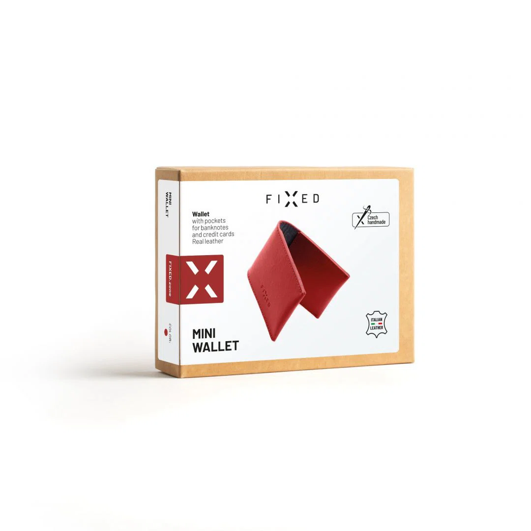 FIXED valódi bőr pénztárca, piros - 6. kép