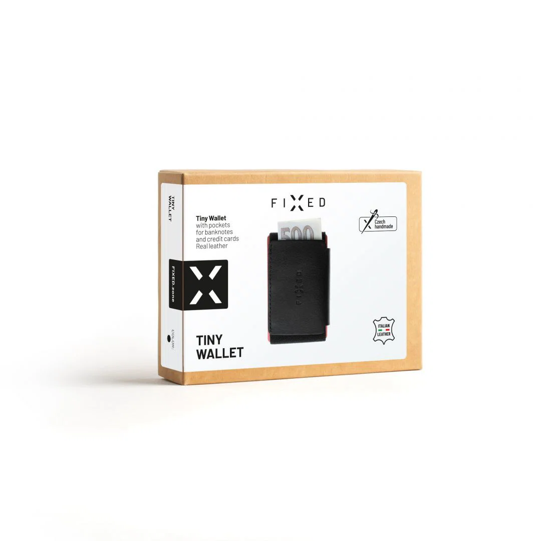 FIXED Tiny Valódi bőr pénztárca Fekete - 4. kép