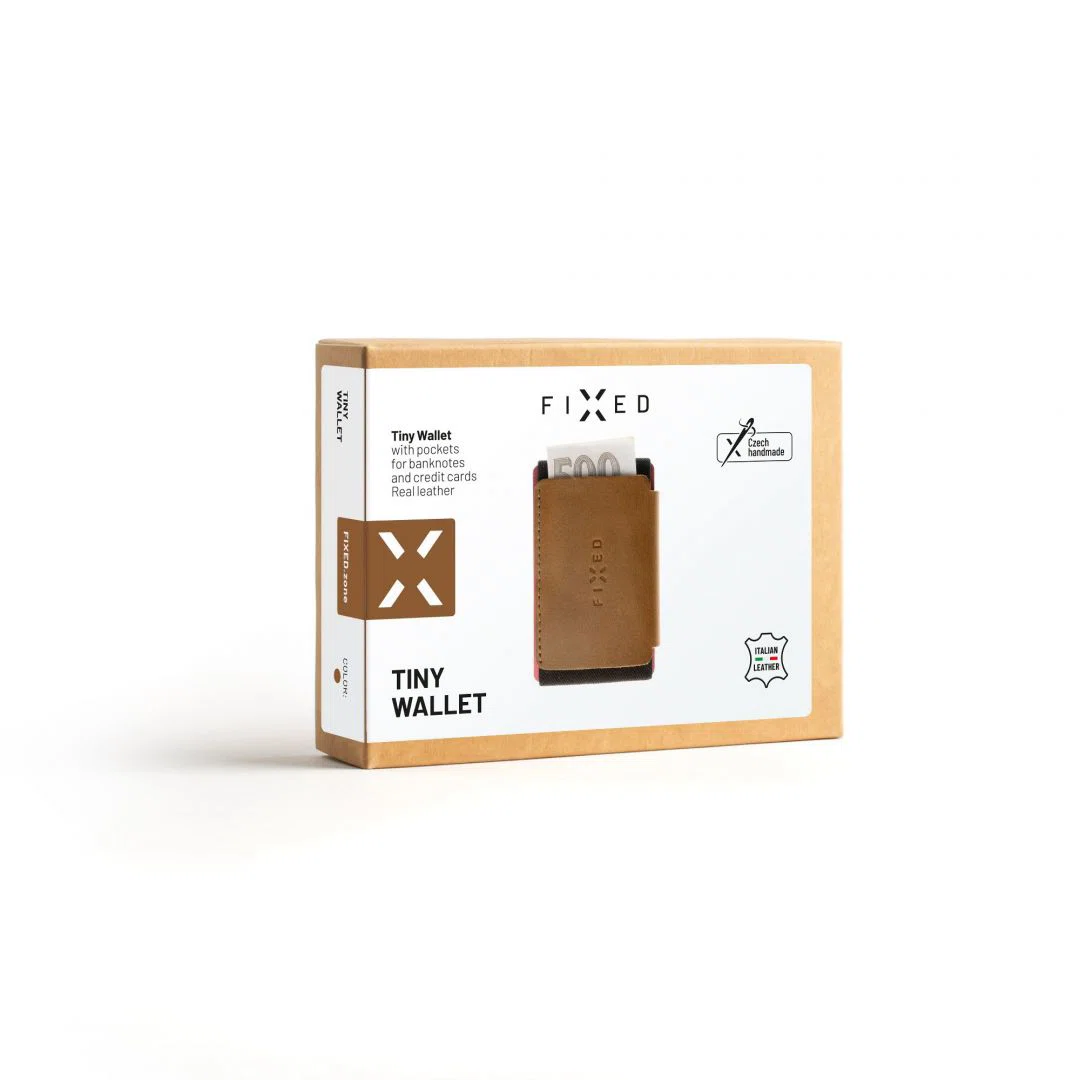 FIXED Tiny valódi bőr pénztárca, barna - 4. kép