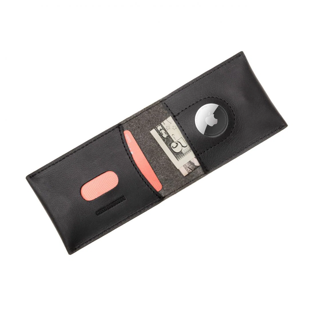 FIXED bőr pénztárca belső AirTag tartóval, fekete - 3. kép