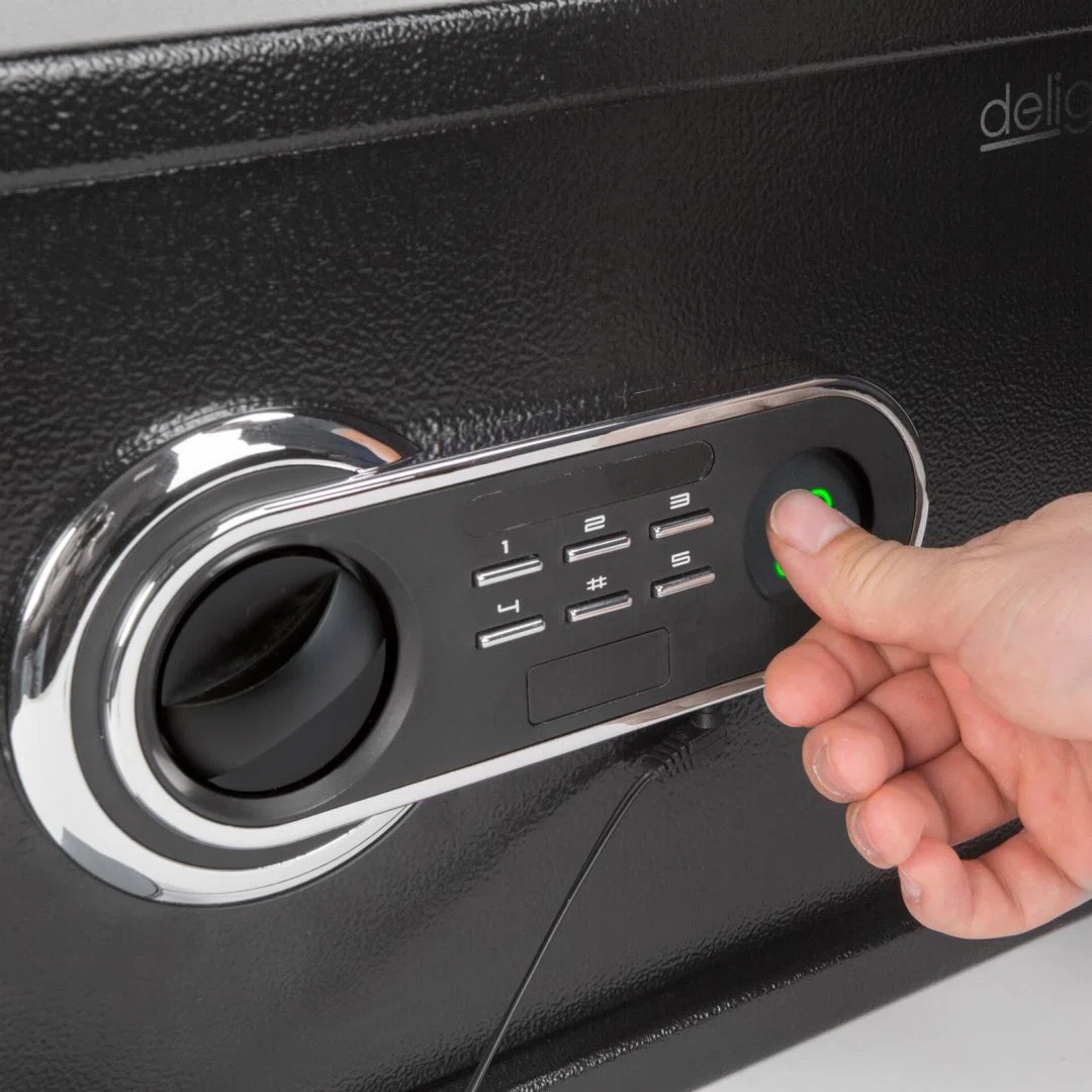 Delight Digitális széf ujjlenyomat olvasóval és gombsorral - 352x250x250mm - 2. kép