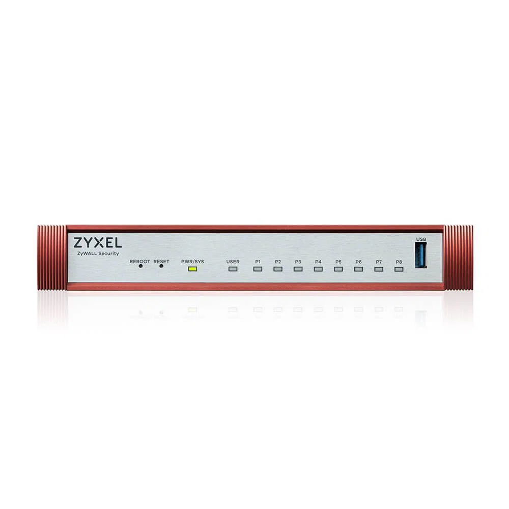 ZYXEL Tűzfal 8x1-GbE port + 1xUSB 3.0 + 1xkonzol port + 1 év Security Bundle, USGFLEX100H-EU0102F