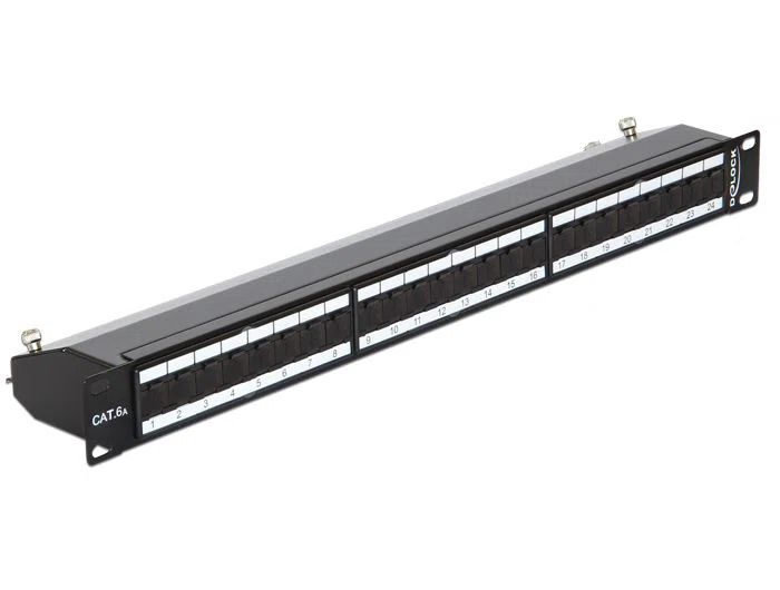 DeLock 19″ Patch Panel 24 Port Cat.6A Black