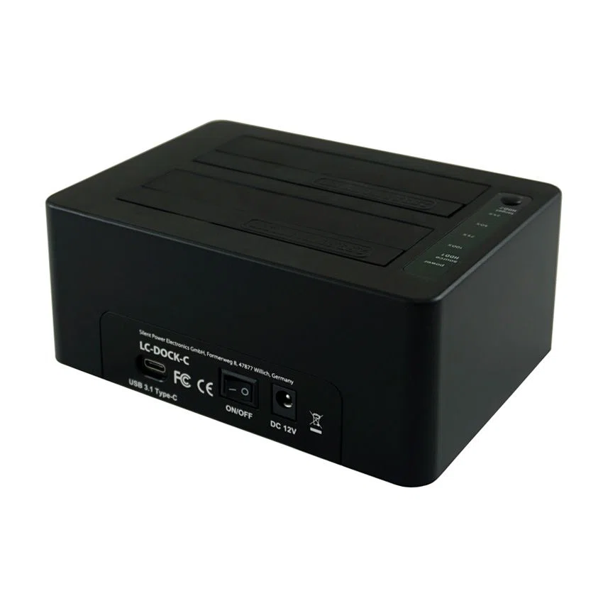 LC Power LC-DOCK-C HDD docking station Black - 6. kép