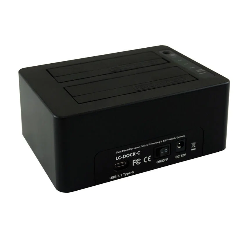 LC Power LC-DOCK-C HDD docking station Black - 7. kép