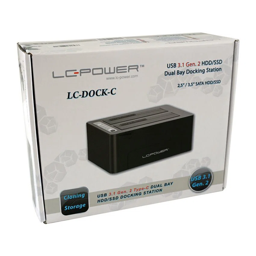 LC Power LC-DOCK-C HDD docking station Black - 8. kép