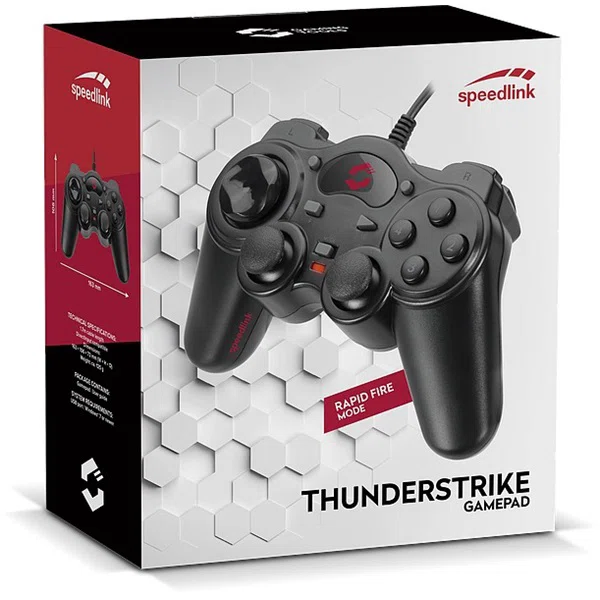 SPEEDLINK SL-6515-BK THUNDERSTRIKE vezetékes PC Gamepad, fekete - 5. kép