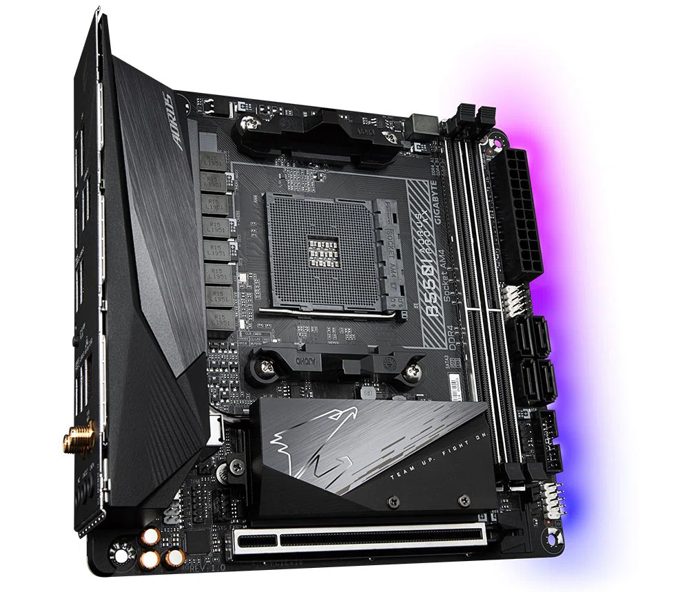 GIGABYTE Alaplap AM4 B550I AORUS PRO AX AMD B550, mini-ITX - 3. kép