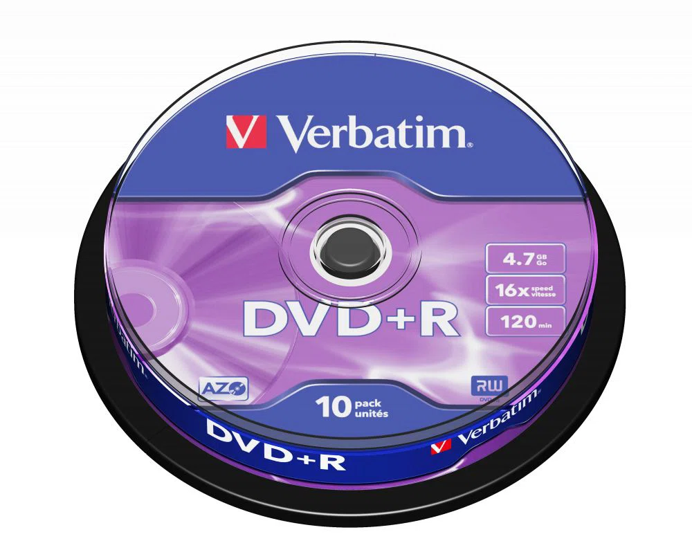 Verbatim DVD+R 4,7Gb 16x Hengeres 10db/csomag (10-es címke)